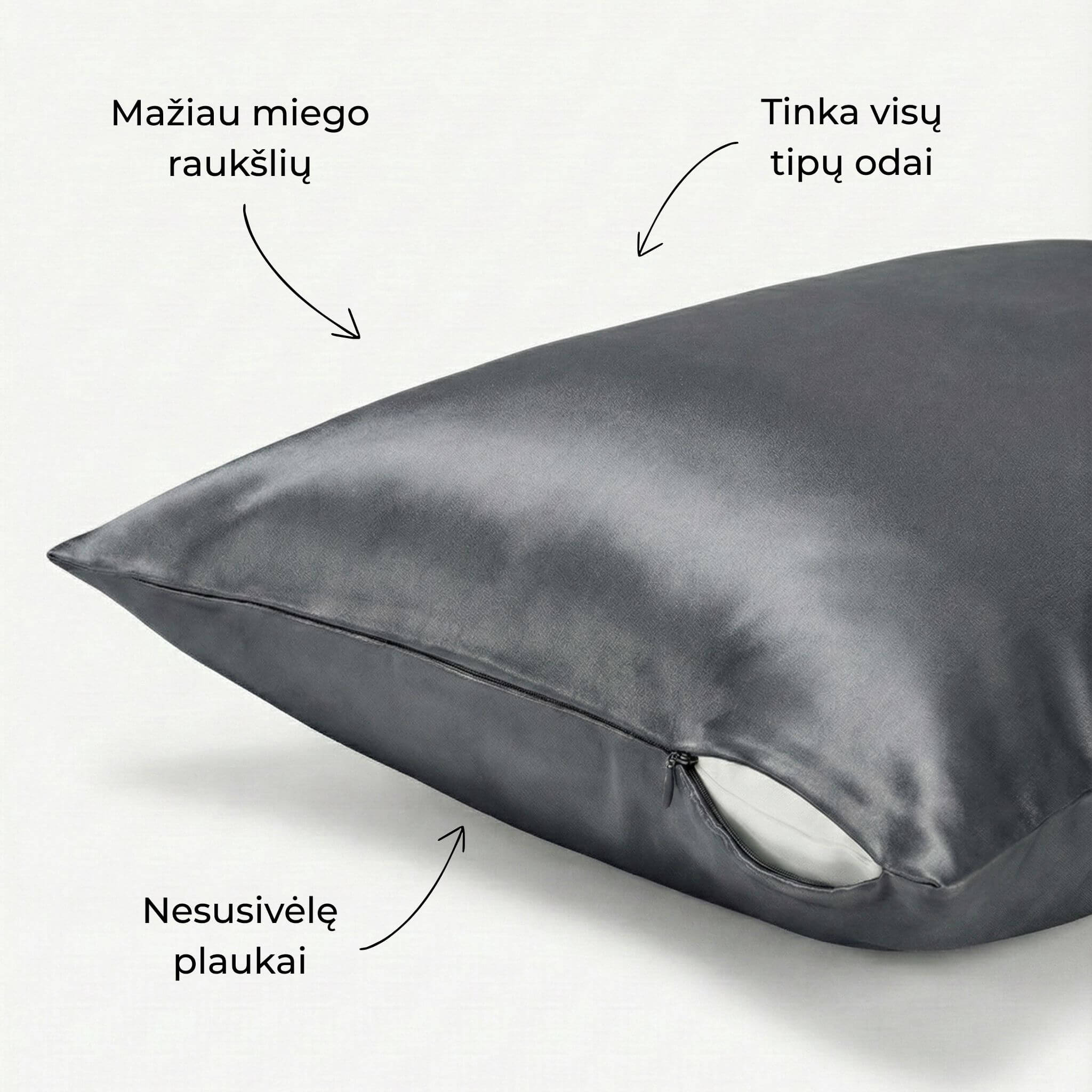 Silkinis pagalves uzvalkalas grafito spalvos