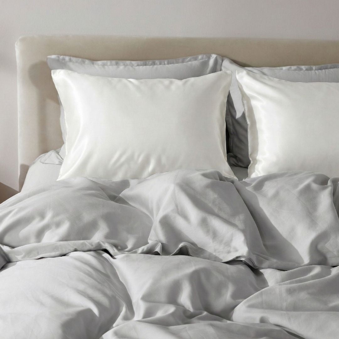 Šilkinis pagalvės užvalkalas baltos spalvos Milvi