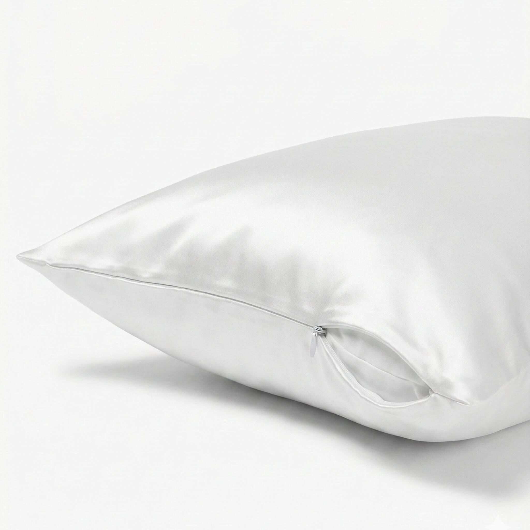 Baltas 19 momų mulberry šilkinis pagalvės užvalkalas su paslėptu užtrauktuku – Milvi