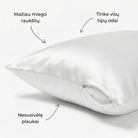 Baltas 19 momų mulberry šilkinis pagalvės užvalkalas su paslėptu užtrauktuku – Milvi