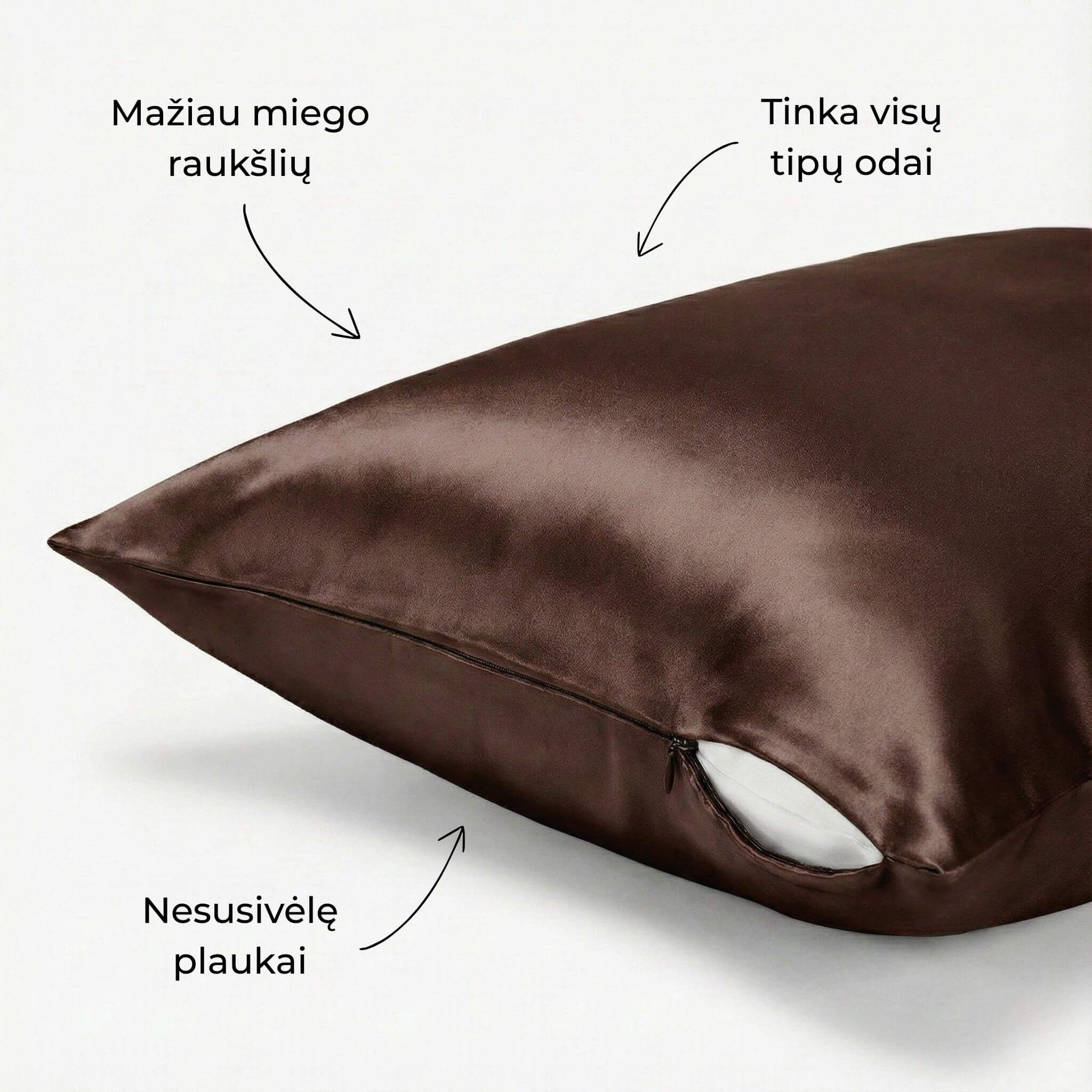 Natūralaus šilko pagalvės užvalkalas