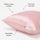 Rožinis šilkinis pagalvės užvalkalas