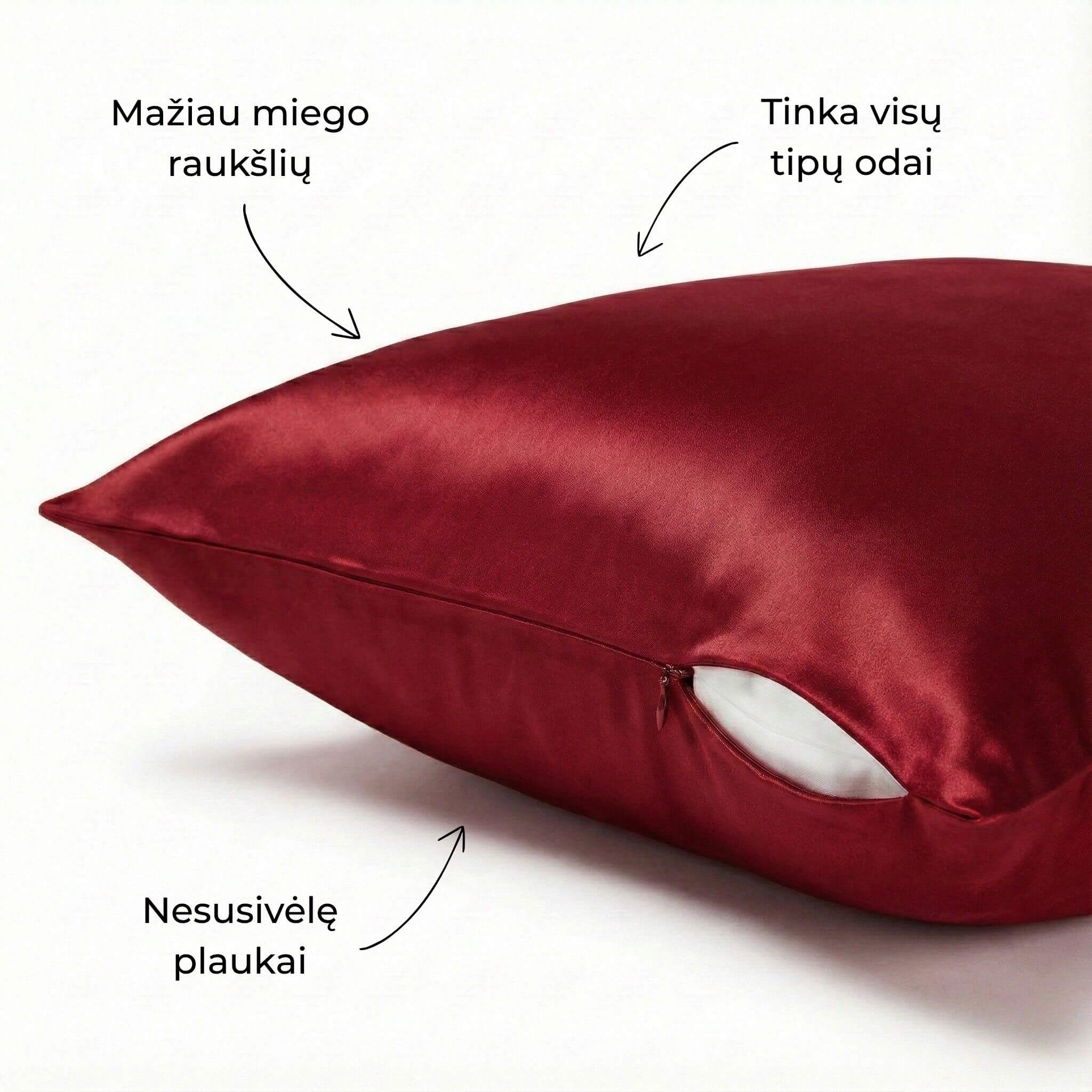 Šilkiniai pagalvių užvalkalai - Milvi