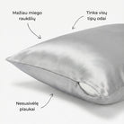 Pilkos spalvos 19 momų šilkinis pagalvės užvalkalas su paslėptu užtrauktuku – Milvi